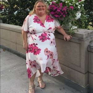 White and pink floral - Worn once to a wedding